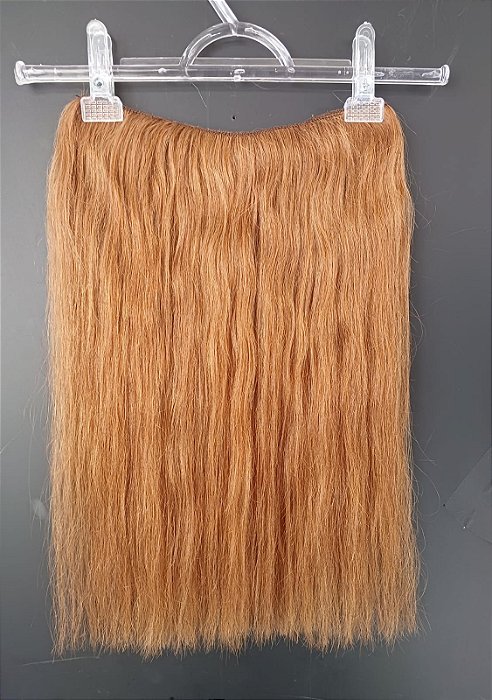 APLIQUE FIO INVISÍVEL CABELO HUMANO MALASIANO LOIRO MEL 52CM 10