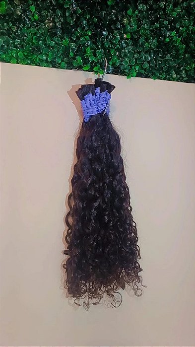 Cabelo humano Indiano Cacho Caipira 65 cm na liga
