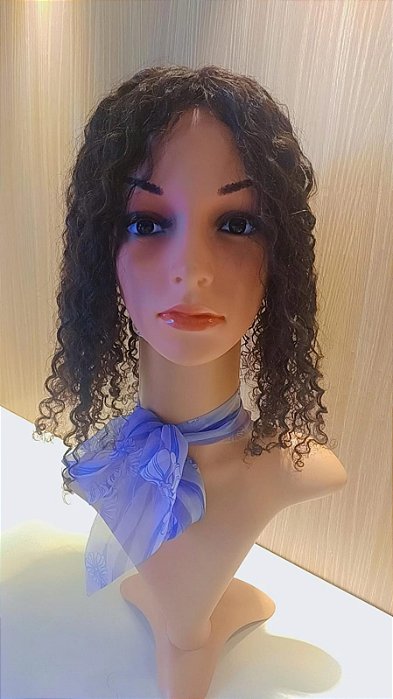 Protese topo capilar feminina Bianca de Cabelos Humanos cacheado