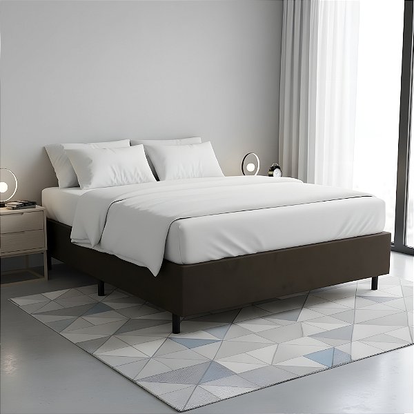 Base Cama Box Casal Padrão 138x188x37 Cor Marrom