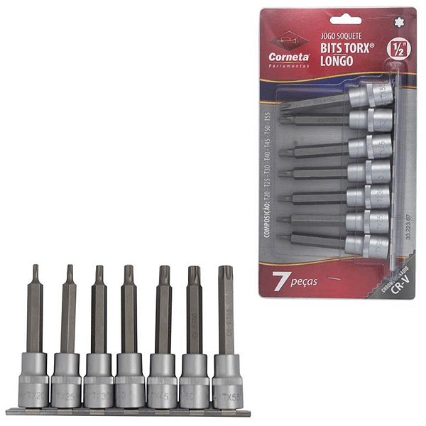 JG CH SOQ TORX T20AT55 MACHO LONGO 7PCS CORNETA