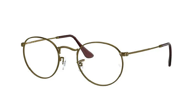 Armação de Óculos de Grau Ray-Ban Unissex RB 3447V ROUND METAL 3117 50-21 145