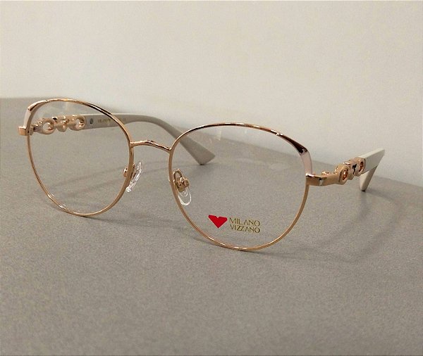 Armação de Óculos de Grau Milano Vizzano Feminino OURO 256/RX AV234 53-17 143