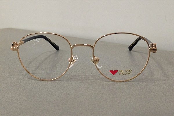 Armação de Óculos de Grau Milano Vizzano Feminino OURO 258/RX AV234 49-19 143