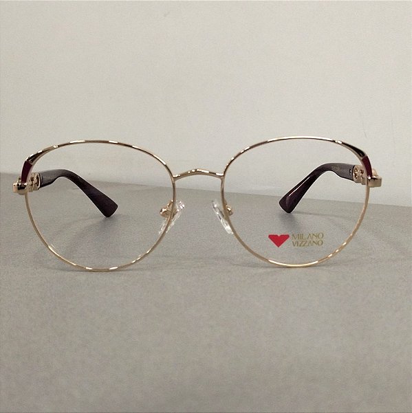 Armação de Óculos de Grau Milano Vizzano Feminino OURO 256/RX AV123 53-17 143