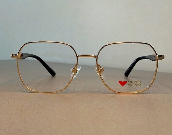 Armação de Óculos de Grau Milano Vizzano Feminino OURO 257/RX AV234 53-17 142