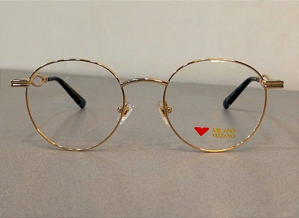 Armação de Óculos de Grau com Clip-On Milano Vizzano Feminino OURO 234/RX AV234 51-20 145