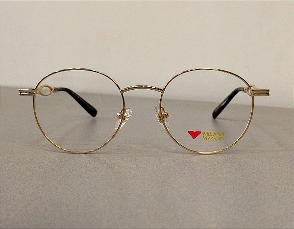 Armação de Óculos de Grau com Clip-On Milano Vizzano Feminino OURO 234/rx Av345 51-20 145