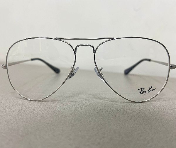 Armação de Óculos de Grau Ray Ban Unissex RX 6489 AVIATOR METAL II 2501 58-14 140