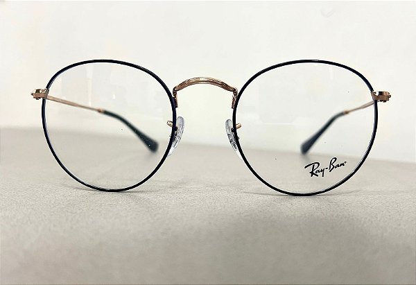 Armação de Óculos de Grau Ray Ban Unissex RX3447V ROUND METAL 3173 50-21 145