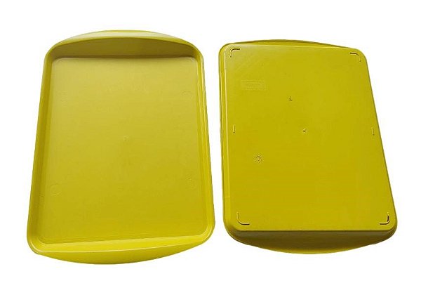 Bandeja plástica LF330 PP amarela - Pacote c/5