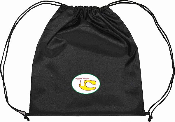 Mochila Sacola 46cm larg x 50cm alt nylon resinado 240g, cor preta - Pct c/2