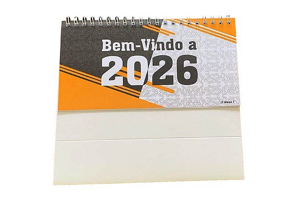 Folhinha de mesa espiral calendário 2026 18,5x13cm Pct c/5