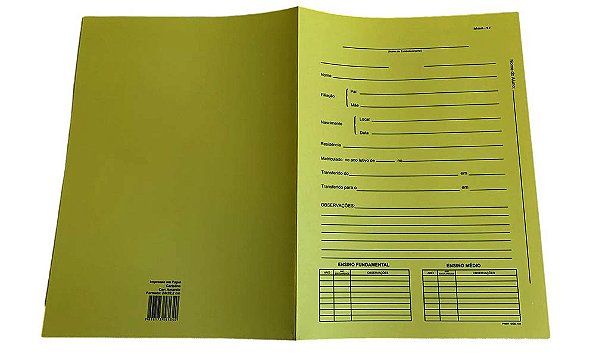 Pasta Modelo 17 amarela - Pct C/50