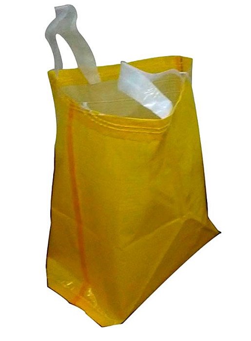 Sacola de Ráfia Laminada p/Mercado 60x50 cm cor amarela - Pct c/50