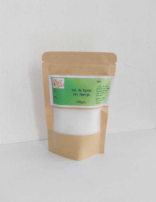 Sal amargo (Sal de Epson ou Sulfato de Magnésio) (100g)