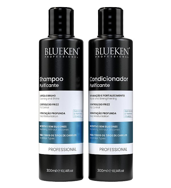 Kit Manutenção Purificante Shampoo e Condicionador 300Ml Blueken