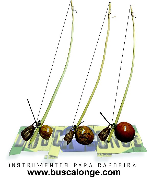 Trio de Berimbau completo VERNIZ NATURAL