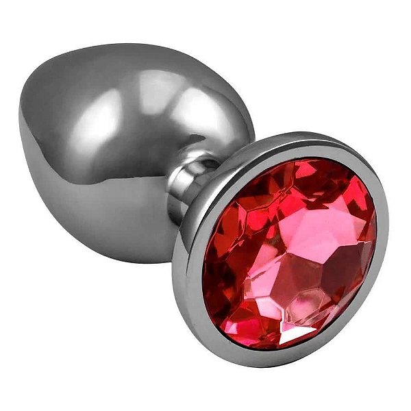 Plug Anal Grande De Aço Inoxidável Cônico Com Cristal Arredondado IA Import
