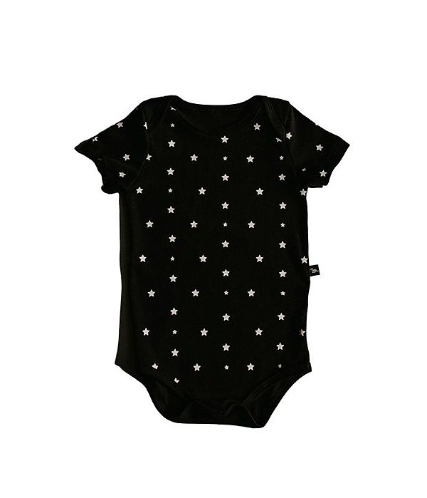 Body de Bebê Estampado Estrelas em Suedine 100% Algodão Fio Egípcio