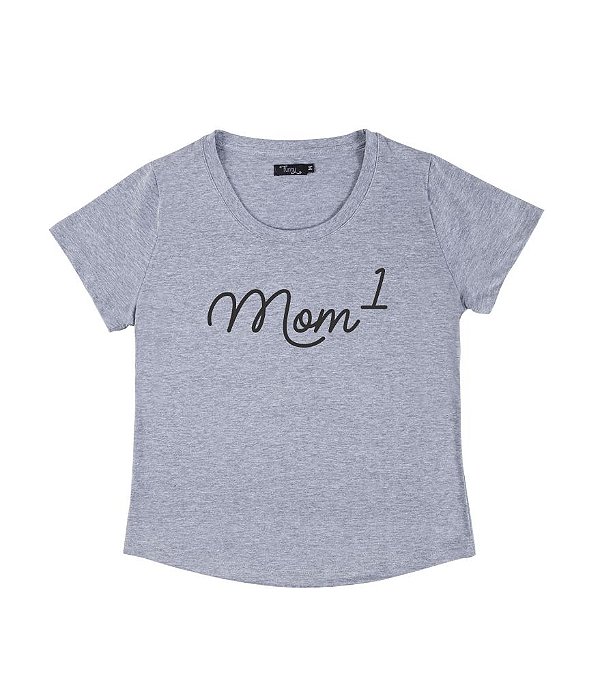 Camiseta Barra Redonda Feminina Mãe de 1