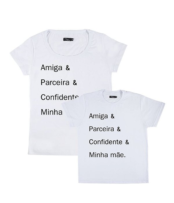 Conjunto 2 Camisetas Brancas Mãe & Filha Confidente