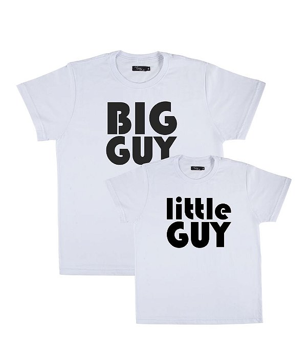 Conjunto 2 Camisetas Brancas Pai & Filho(a) Big Guy Little Guy