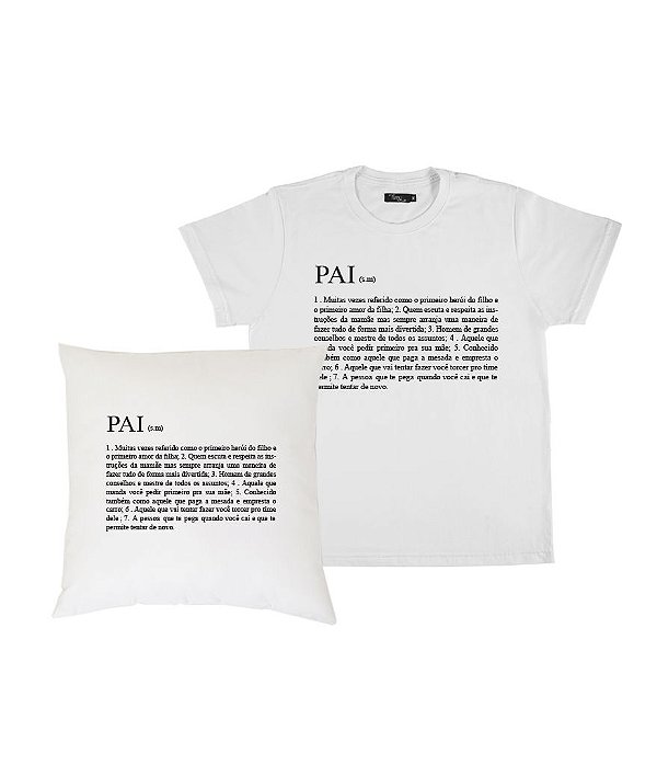 Kit Capa de Almofada + Camiseta Definição de Pai