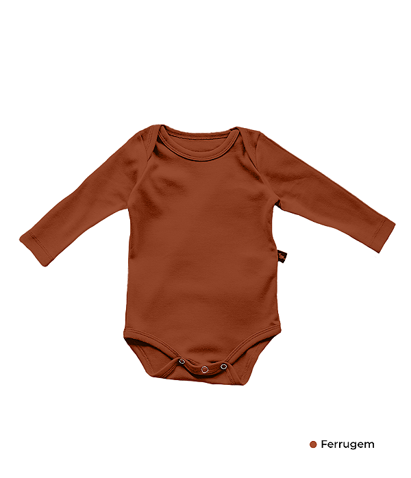 Body Manga Longa Sem Estampa em Suedine 100% Algodão Fio Egípcio