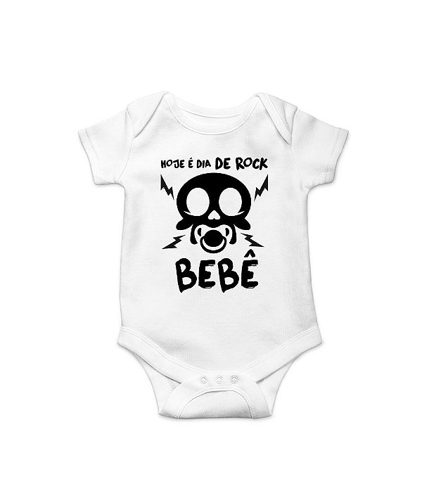 Body de Bebê Rock Bebê em Suedine 100% Algodão Fio Egípcio