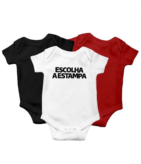 Kit de Body para Bebê (estampa a escolher) em Suedine 100% Algodão Fio Egípcio