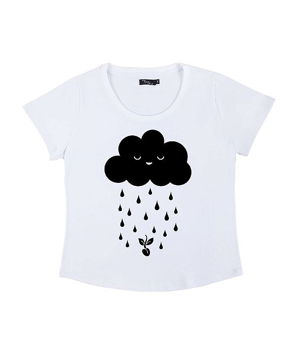 Camiseta Barra Redonda Feminina Chuva de Amor