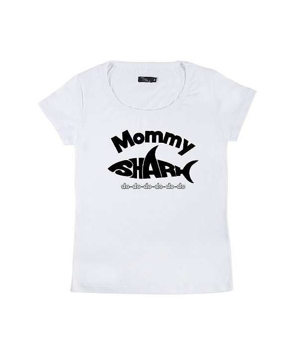 Camiseta Baby Look Feminina Mommy Shark