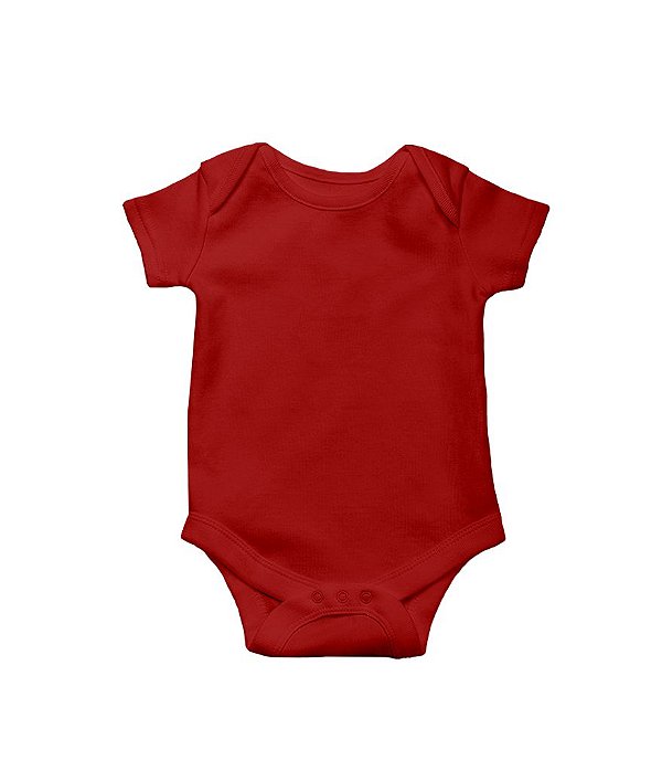 Body de Bebê Vermelho Sem Estampa