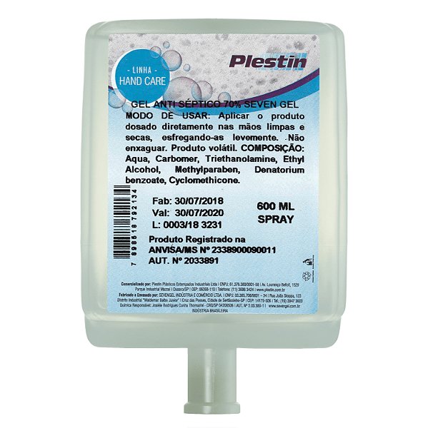 Alcool espuma antisseptico  blader 600ml plestin