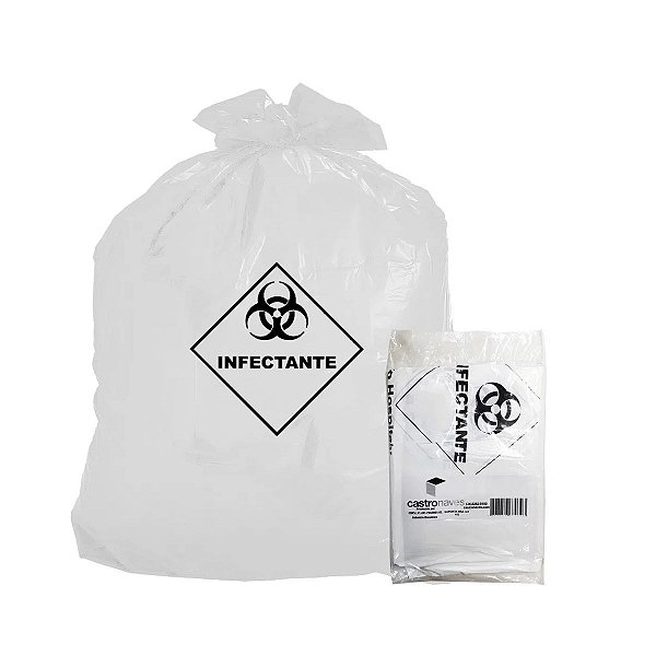 Saco P/ Lixo Branco 30 Litros ABNT Virgem C100 -  0,25  µm Leve