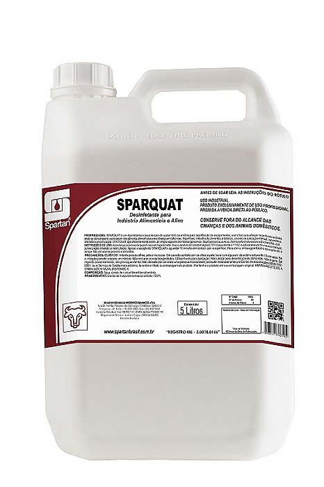 Sparquat quaternário 5L Spartan (Desinfetante para Indústria Alimentícia)