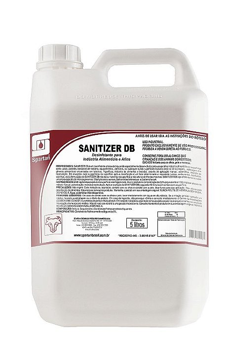 Sanitizer DB 5L Spartan (Desinfetante para Indústria Alimentícia Biguanida)