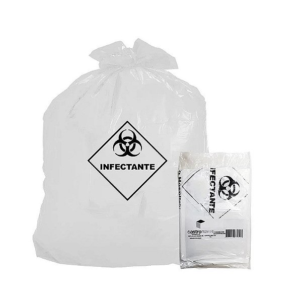 Saco P/ Lixo Branco 200 Litros ABNT Virgem C100 - 0,6  µm Pesado