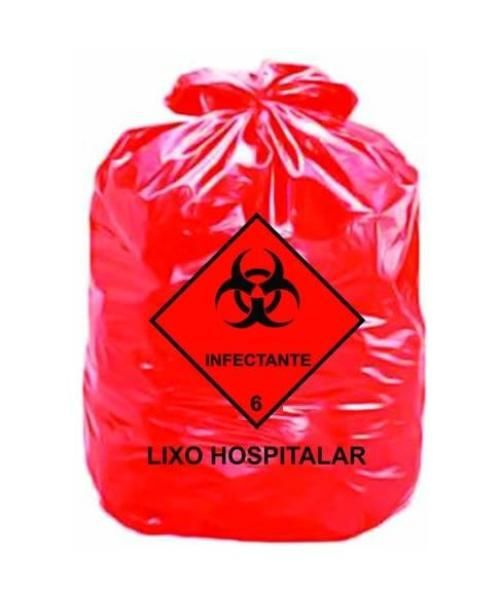Saco P/ Lixo Infectante Vermelho 75x105 ABNT C100 0,6 Pesado