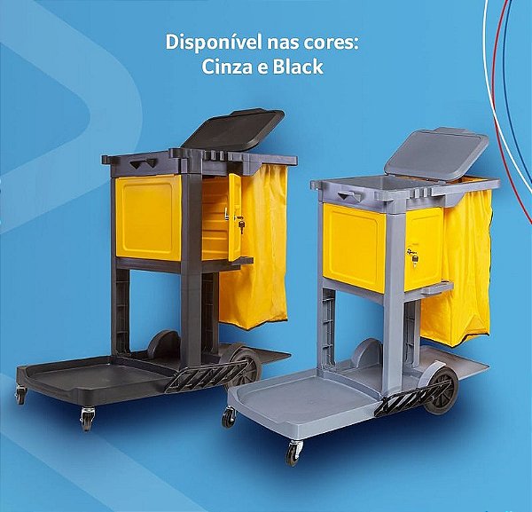 Carro Funcional  de Limpeza Portas Cinza Perfect