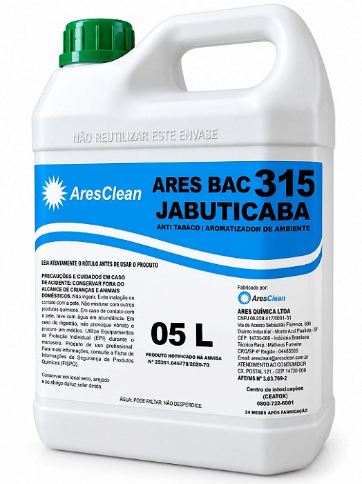 Aromatizador Jabuticaba 5L(5,2kg) Ares Bac - 315