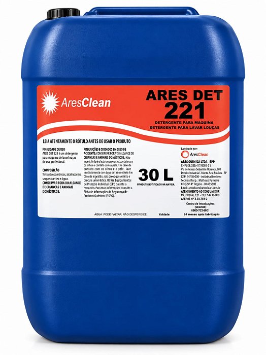 Detergente Maquina Lavar Louças 30L (33,1kg) Ares Det-221