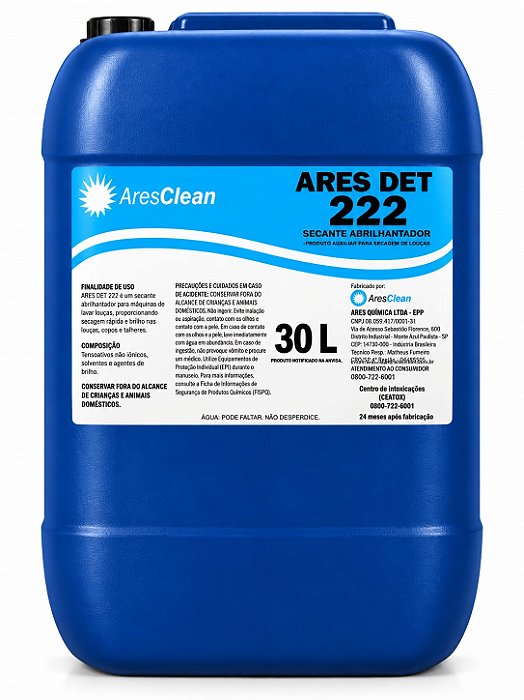 Secante Para Máquina Lavar Louças 30L (30,1kg) Ares Det -222