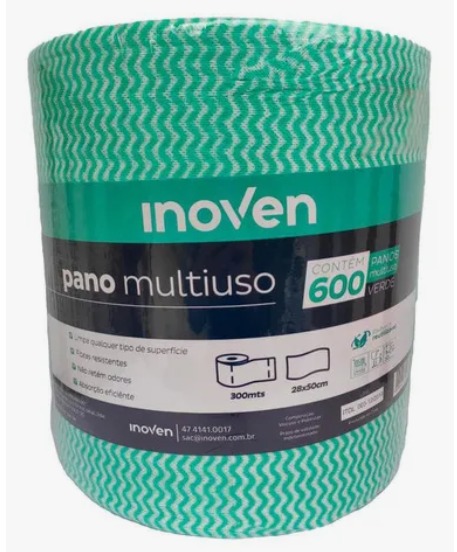 Pano Multiuso Bobina Verde 28x50cm 300mts - Inoven
