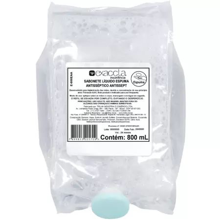 Sabonete Espuma Antisséptico Antissept 800ml Exaccta  - Trilha