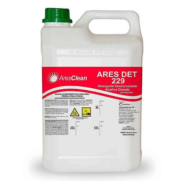 Ares Det. 229 5L  (5,7kg) (Detergente alcalino clorado)