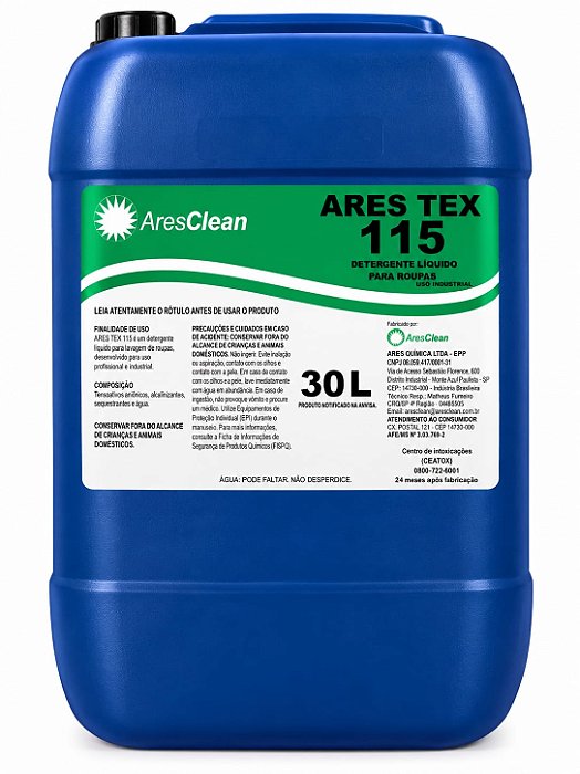 Ares Tex - 115 Detergente para Roupas 30L (31,3kg)