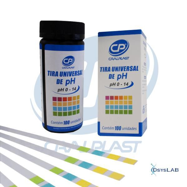 Fita de pH 0-14, Caixa com 100 unidades, mod.: TPH014 (Cralplast)