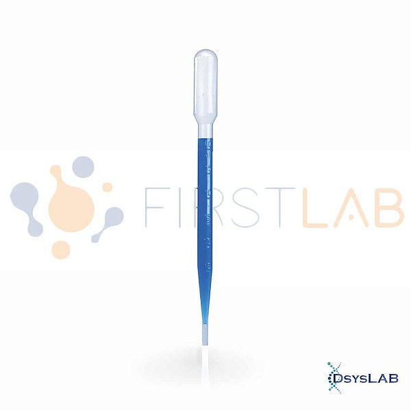 Pipeta Pasteur em plástico, capacidade para 3 mL, graduada, estéril, embalada individualmente, caixa com 100 unidades FL7-3ST (FIRSTLAB)